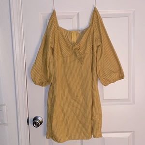 Stripped double layered yellow dress